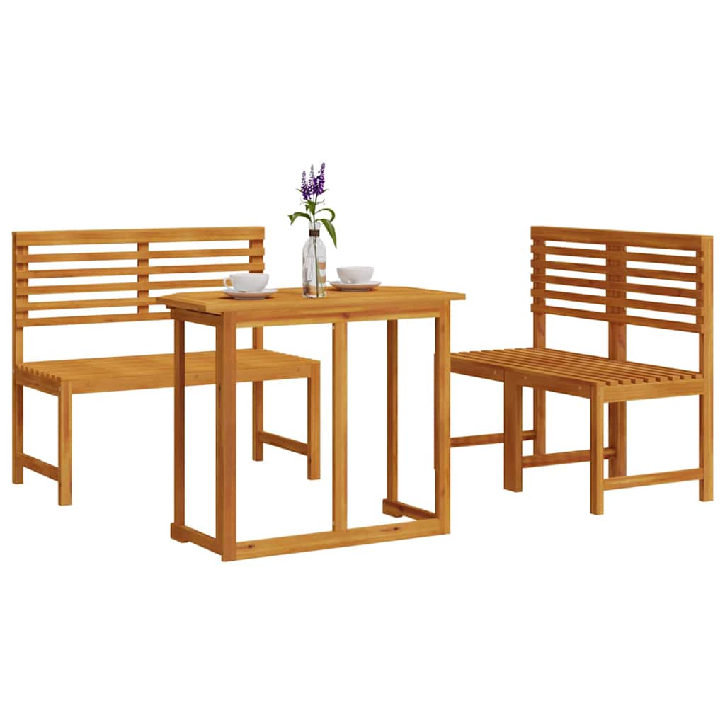 4-teiliges Garten-Esszimmer-Set aus solidem Akazienholz